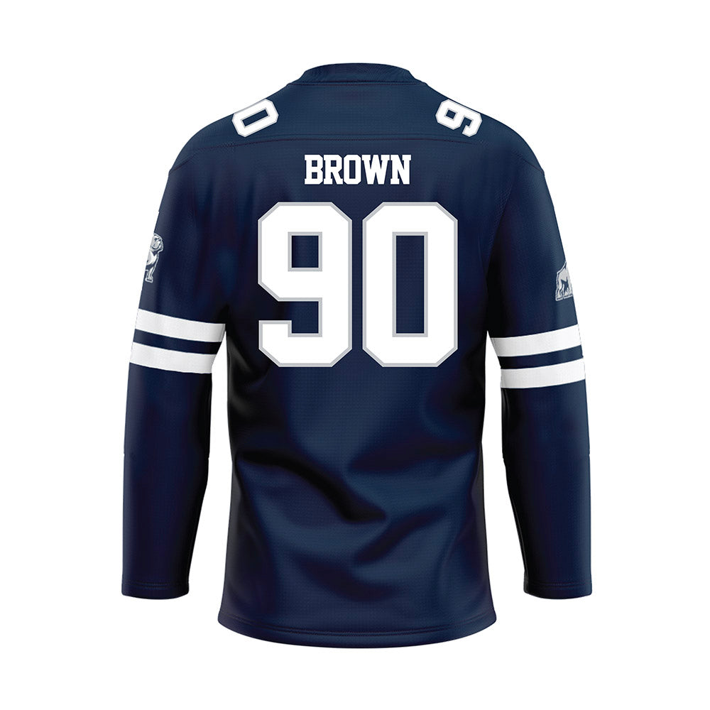 Samford - NCAA Football : Danny Brown - Blue Hockey Jersey-1