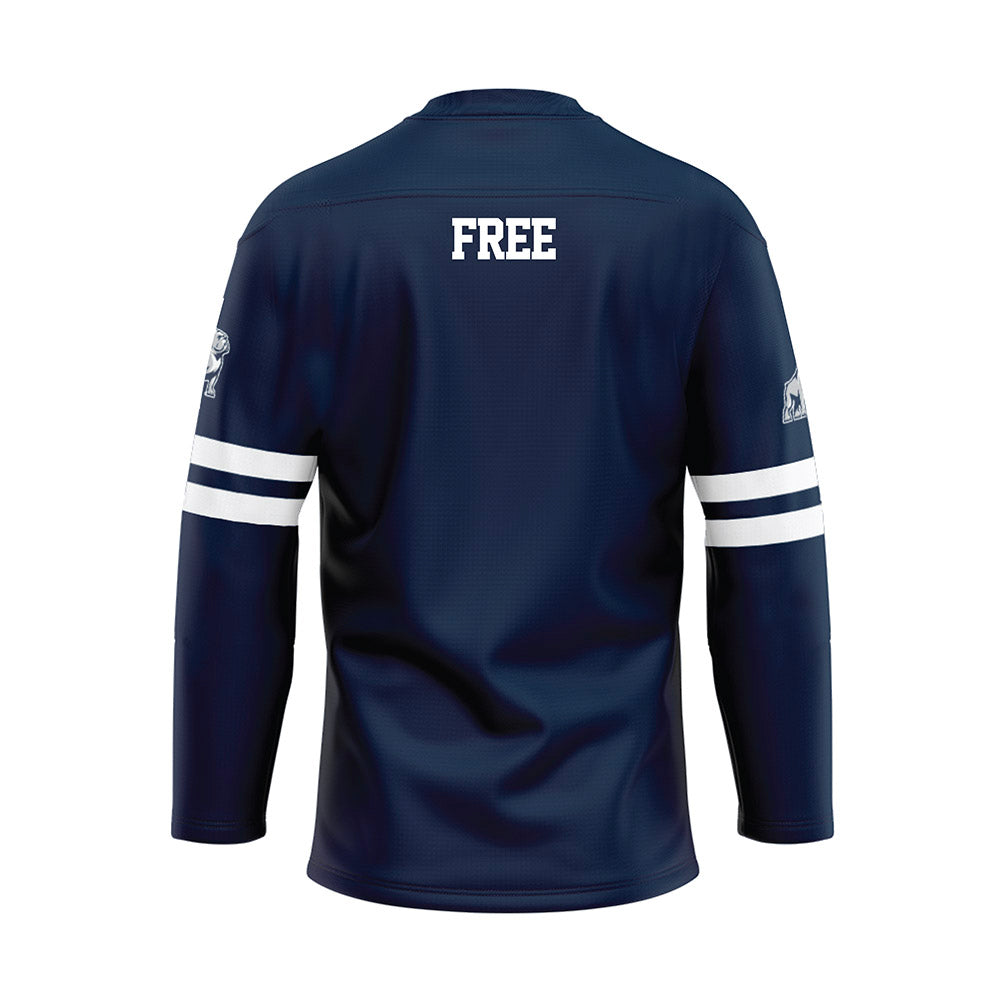 Samford - NCAA Men's Tennis : Parker Free - Blue Hockey Jersey-1