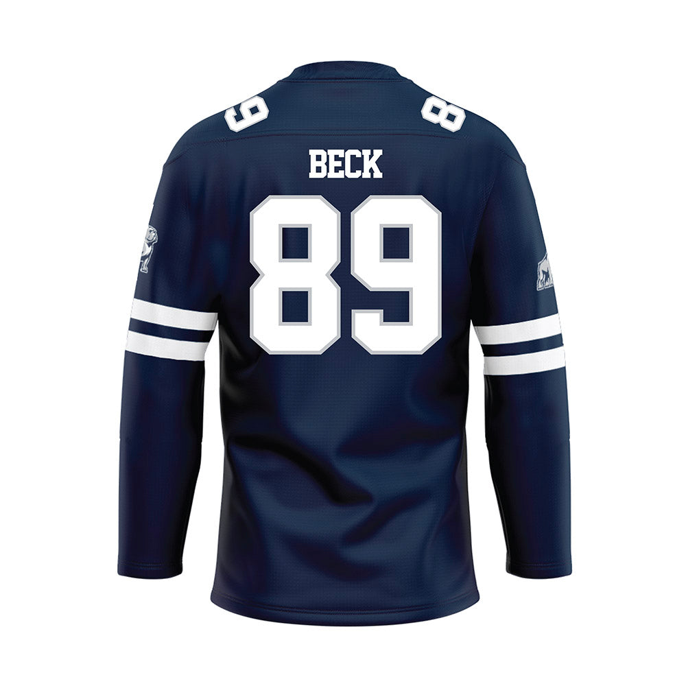 Samford - NCAA Football : Landon Beck - Blue Hockey Jersey-1