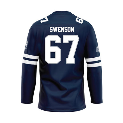 Samford - NCAA Football : Thayne Swenson - Blue Hockey Jersey-1