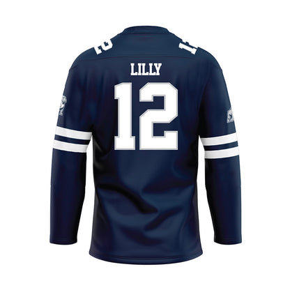 Samford - NCAA Women's Soccer : Langston Lilly - Blue Hockey Jersey-1