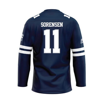 Samford - NCAA Women's Volleyball : Emma Sorensen - Blue Hockey Jersey-1