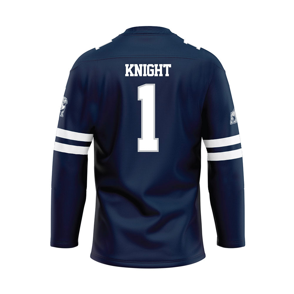 Samford - NCAA Women's Basketball : Jada Knight - Blue Hockey Jersey-1