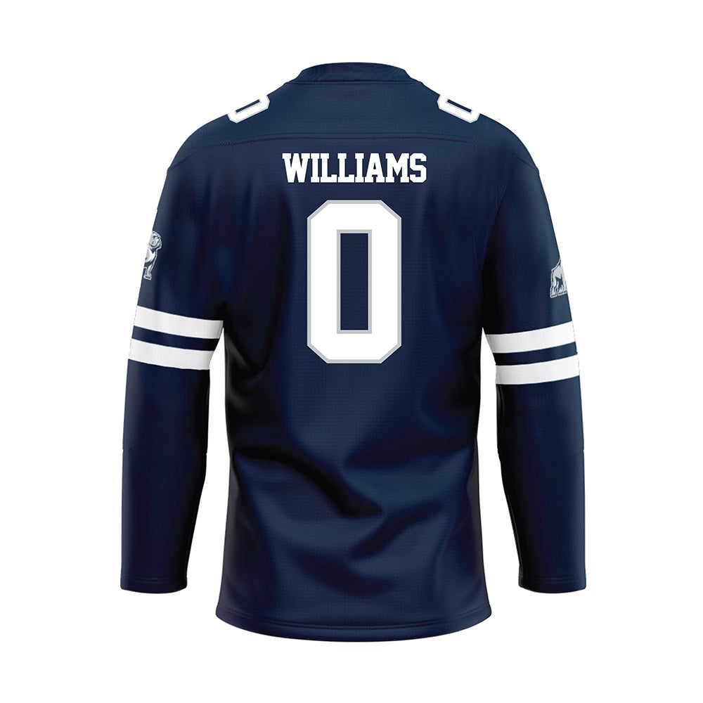 Samford - NCAA Football : Greg Williams - Blue Hockey Jersey-1