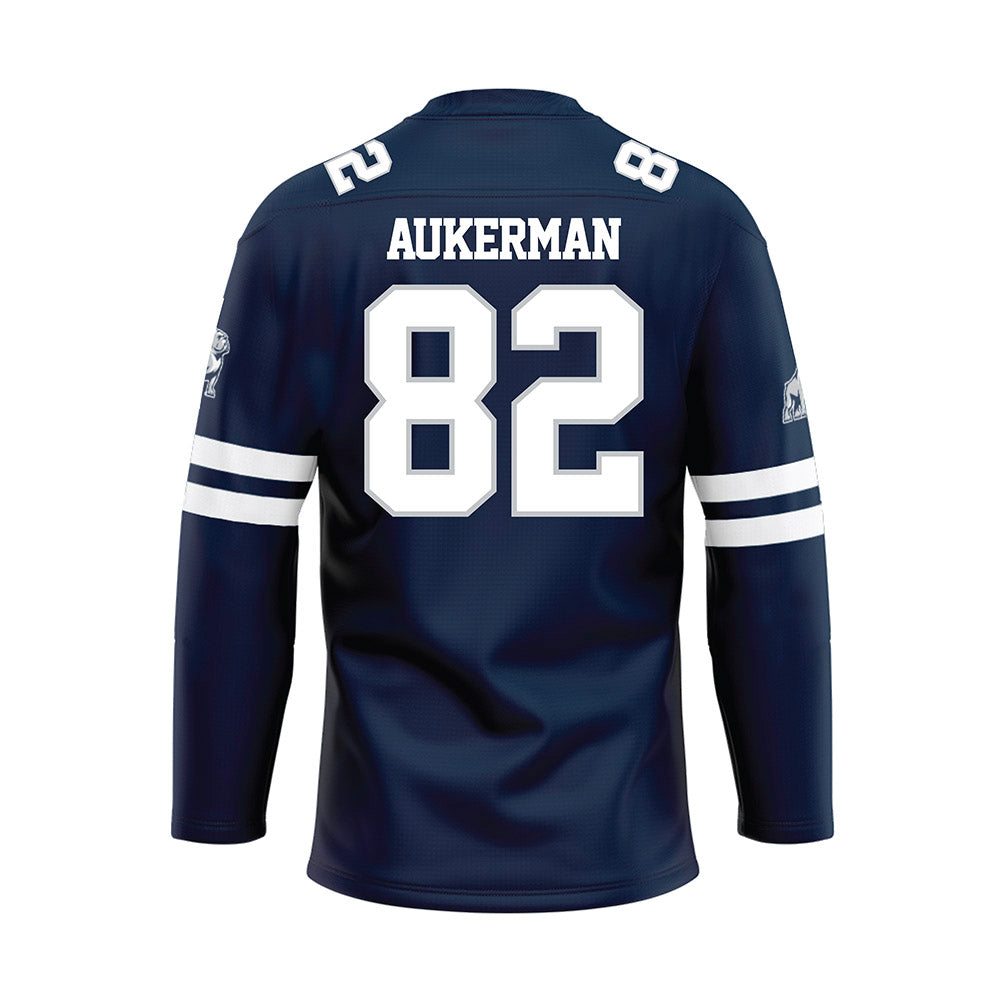 Samford - NCAA Football : Cayden Aukerman - Blue Hockey Jersey-1