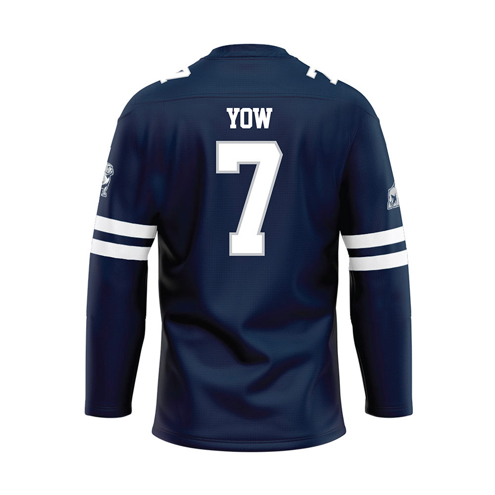Samford - NCAA Football : Kerrell Yow - Blue Hockey Jersey-1