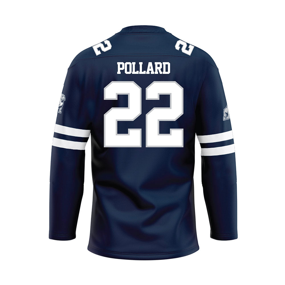 Samford - NCAA Men's Basketball : Jaxon Pollard - Blue Hockey Jersey-1