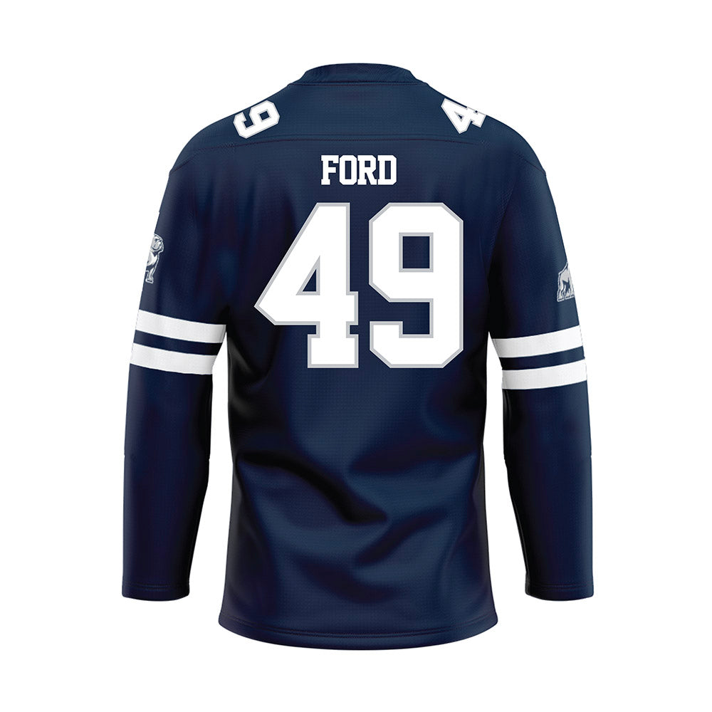Samford - NCAA Football : Grayson Ford - Blue Hockey Jersey-1