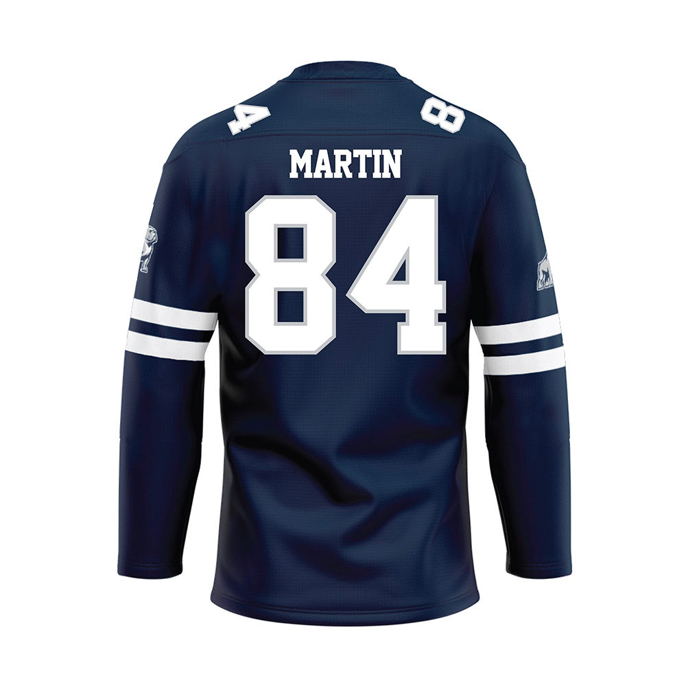 Samford - NCAA Football : Bryon Martin - Blue Hockey Jersey-1