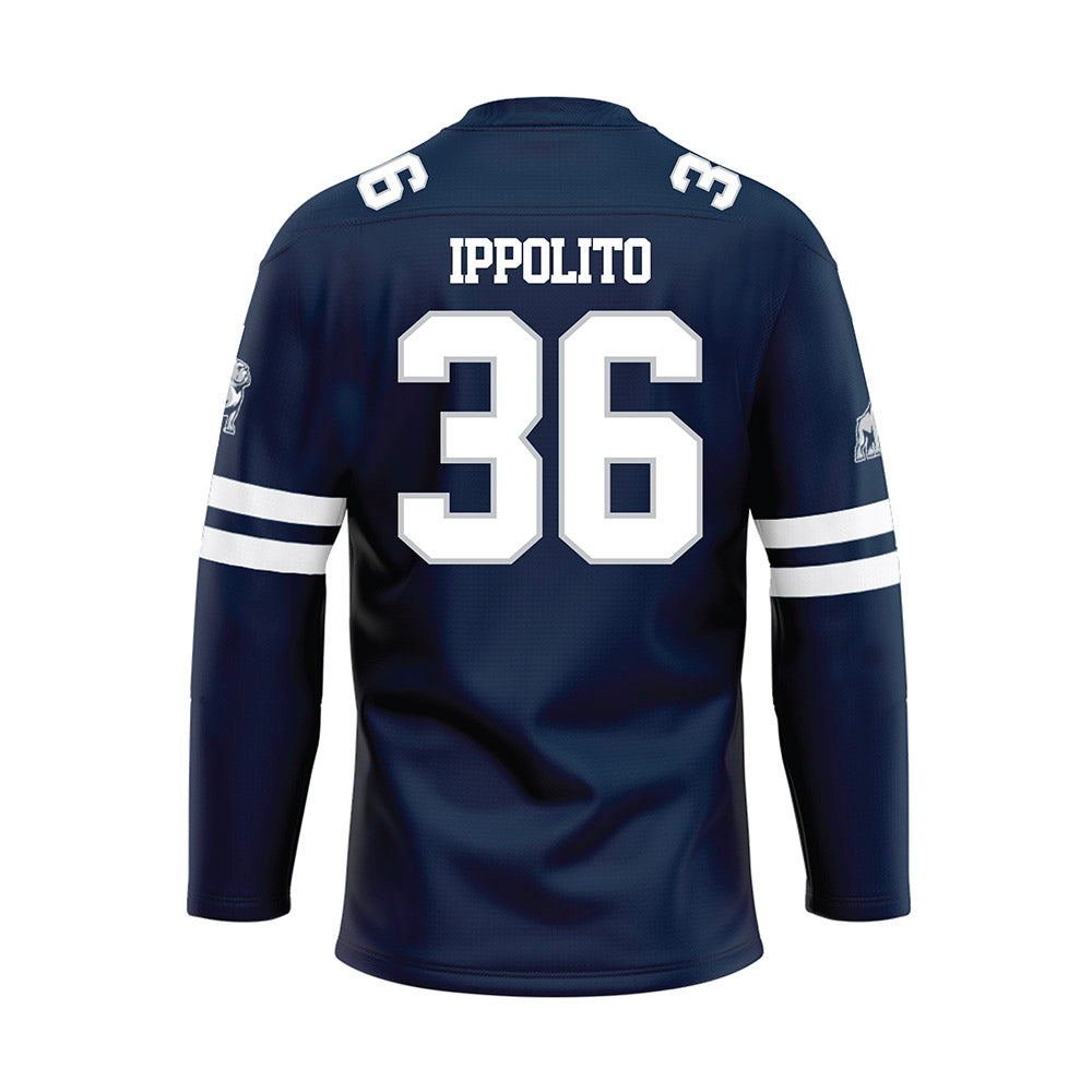 Samford - NCAA Football : Ty Ippolito - Blue Hockey Jersey-1