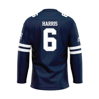 Samford - NCAA Baseball : Jackson Harris - Blue Hockey Jersey-1