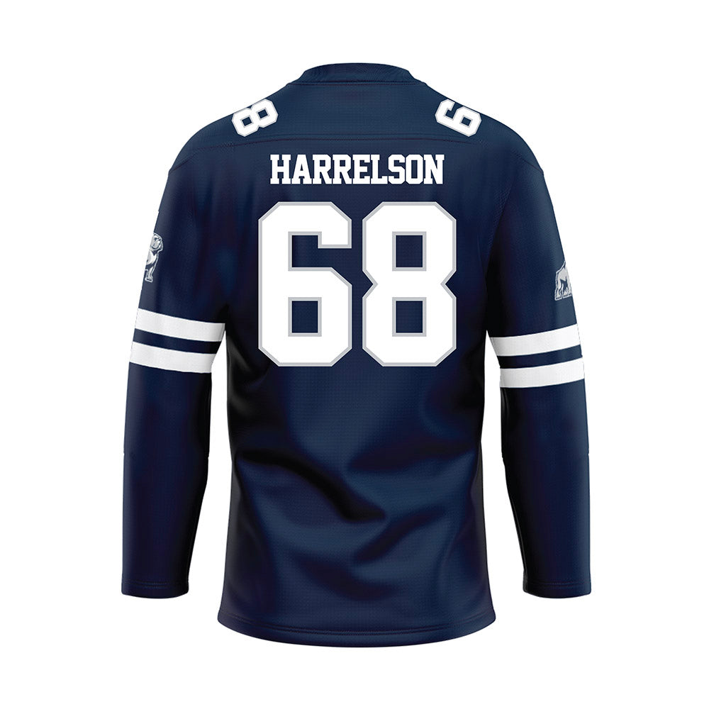 Samford - NCAA Football : Asher Harrelson - Blue Hockey Jersey-1