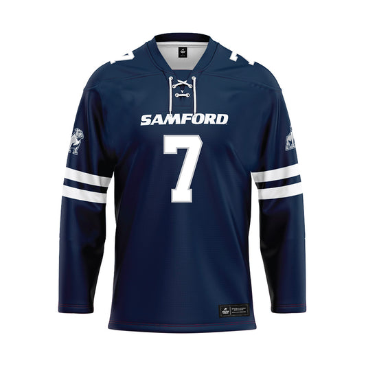 Samford - NCAA Football : Kerrell Yow - Blue Hockey Jersey-0
