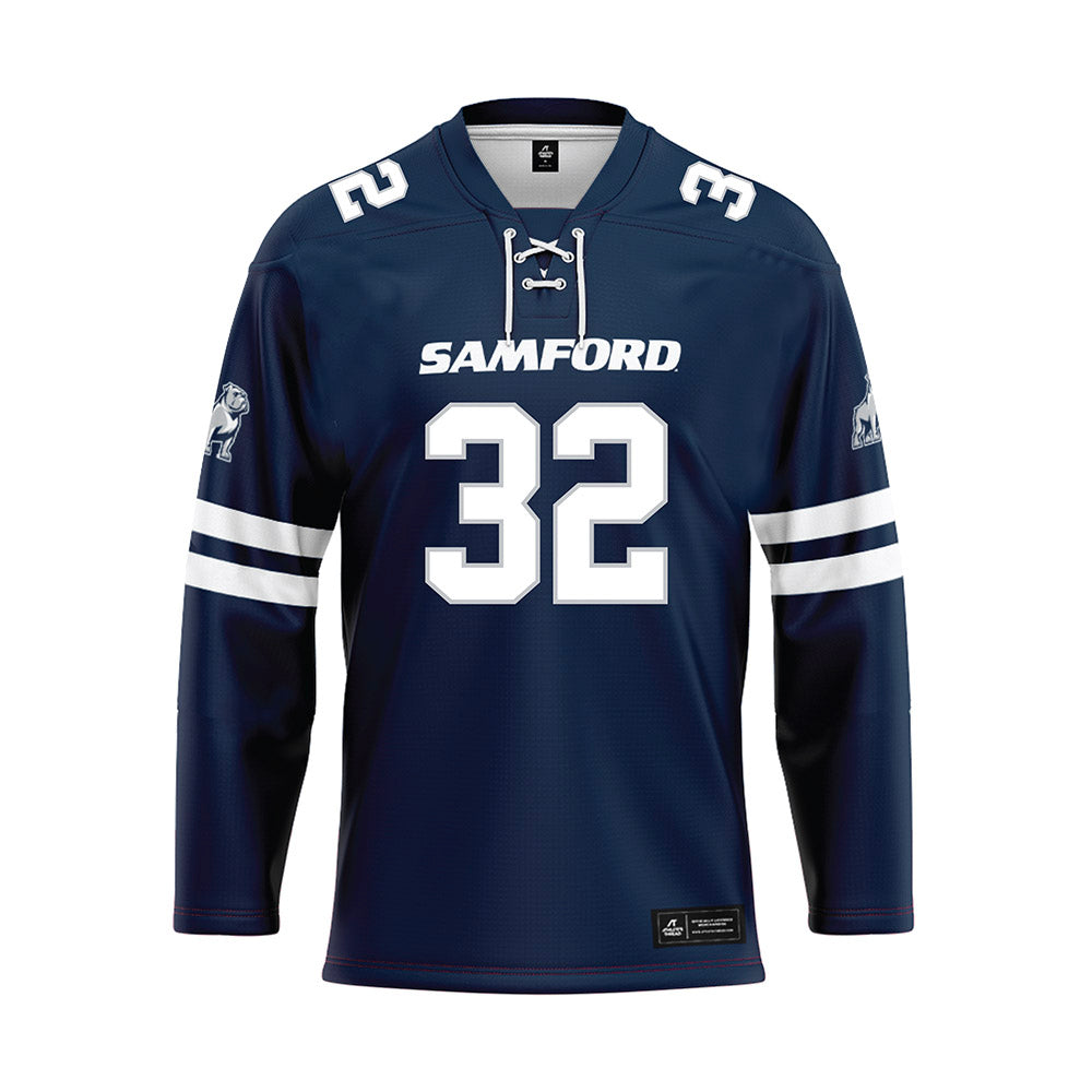 Samford - NCAA Baseball : Parker McDonald - Blue Hockey Jersey-0