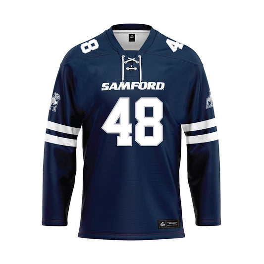 Samford - NCAA Football : Jacob Johnson - Blue Hockey Jersey-0