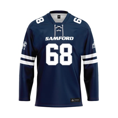 Samford - NCAA Football : Asher Harrelson - Blue Hockey Jersey-0