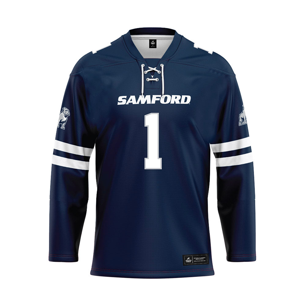 Samford - NCAA Baseball : Pierce Dutton - Blue Hockey Jersey-0