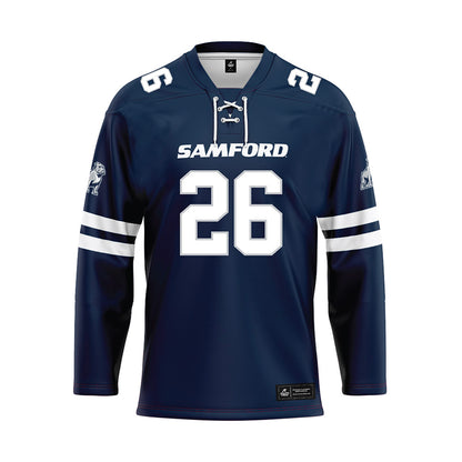 Samford - NCAA Football : Jake Garner - Blue Hockey Jersey-0