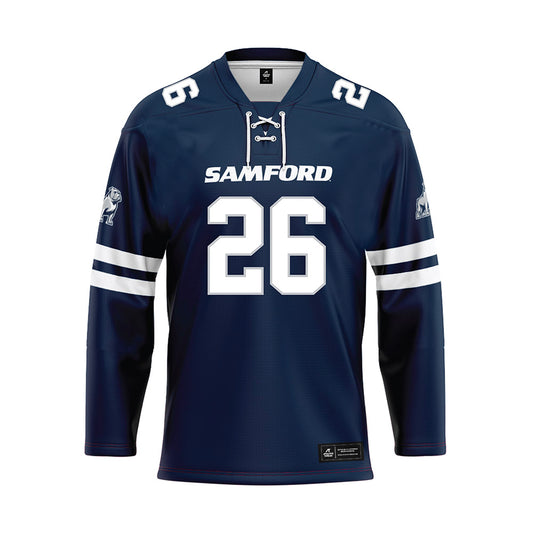 Samford - NCAA Football : Jake Garner - Blue Hockey Jersey-0