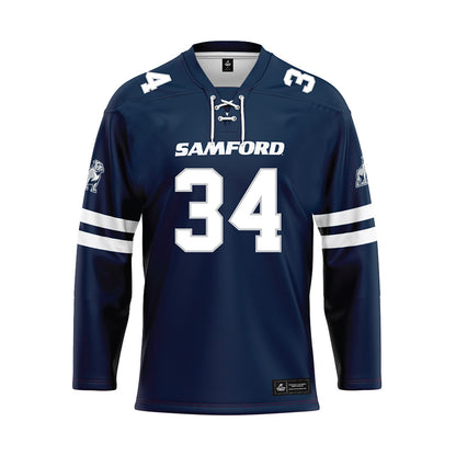 Samford - NCAA Football : Spencer Conn - Blue Hockey Jersey-0