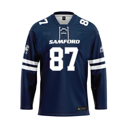 Samford - NCAA Football : Brice Whitley - Blue Hockey Jersey-0