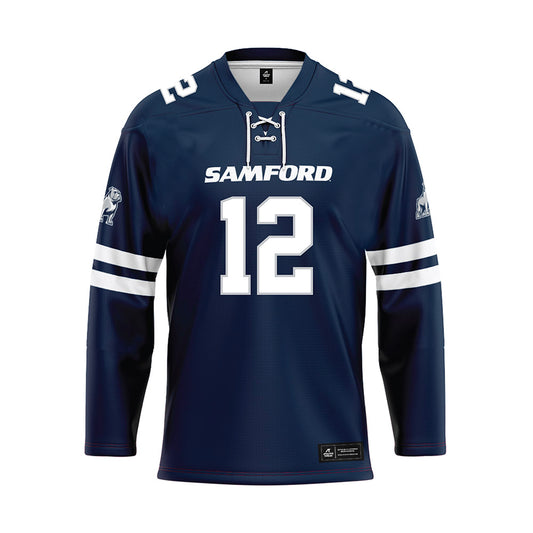 Samford - NCAA Football : Gardner Dunn - Blue Hockey Jersey-0