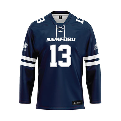 Samford - NCAA Baseball : Michael Fredette - Blue Hockey Jersey-0