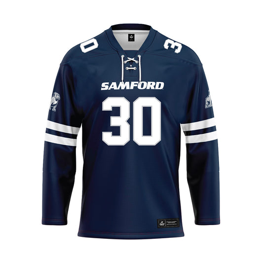 Samford - NCAA Football : Noah Holton - Blue Hockey Jersey-0