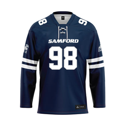 Samford - NCAA Football : Dezmon Thomas - Blue Hockey Jersey-0