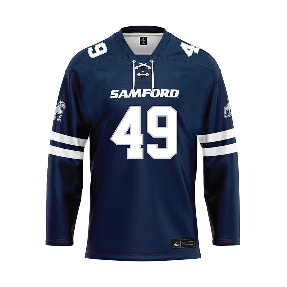 Samford - NCAA Football : Grayson Ford - Blue Hockey Jersey-0