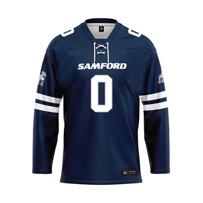 Samford - NCAA Football : Key Corbin - Blue Hockey Jersey-0