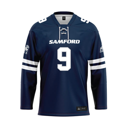 Samford - NCAA Women's Volleyball : Haley Robinson - Blue Hockey Jersey-0