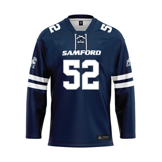 Samford - NCAA Football : Owen Sacks - Blue Hockey Jersey-0