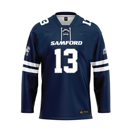 Samford - NCAA Football : Cayden Aukerman - Blue Hockey Jersey-0