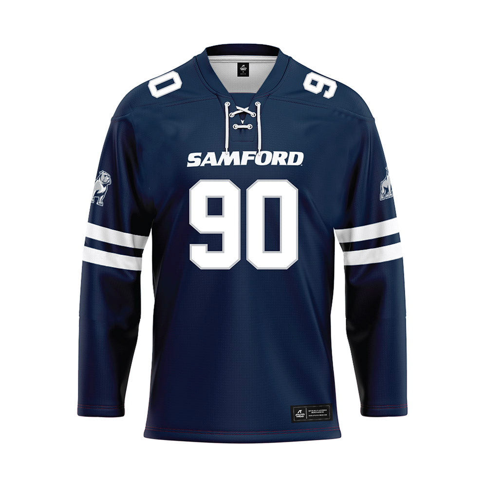 Samford - NCAA Football : Danny Brown - Blue Hockey Jersey-0