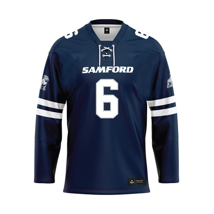 Samford - NCAA Baseball : Jackson Harris - Blue Hockey Jersey-0