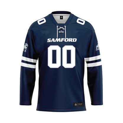 Samford - NCAA Women's Soccer : Abby Wright - Blue Hockey Jersey-0