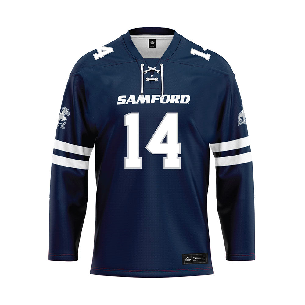 Samford - NCAA Softball : Joi Hubbard - Blue Hockey Jersey-0