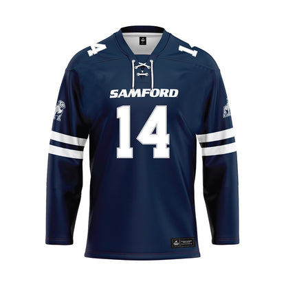 Samford - NCAA Softball : Joi Hubbard - Blue Hockey Jersey-0