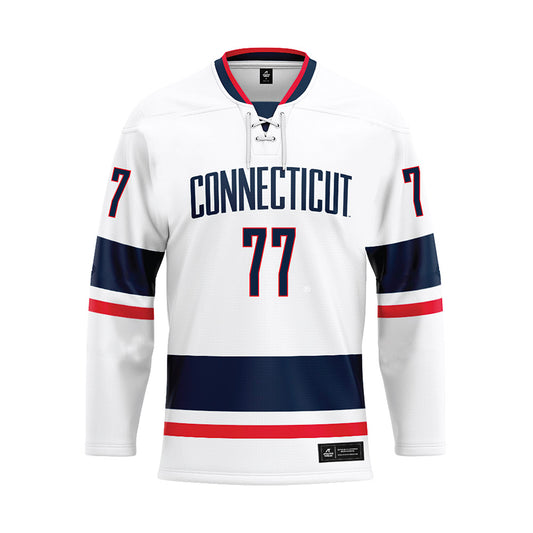 UConn - NCAA Men's Basketball : Uros Paunovic - White Hockey Jersey-0