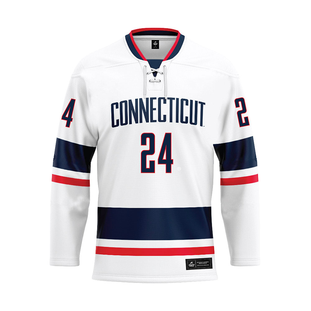 UConn - NCAA Men's Basketball : Braylon Mullins - White Hockey Jersey-0