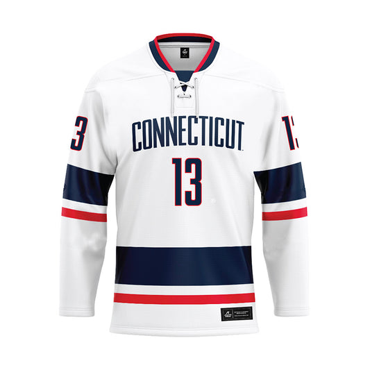 UConn - NCAA Men's Basketball : Jacob ROSS - White Hockey Jersey-0