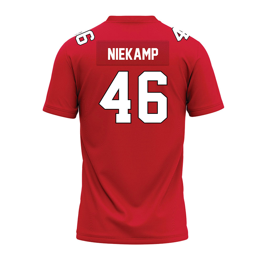 Illinois State - NCAA Football : Tye Niekamp - Red Premium Football Jersey