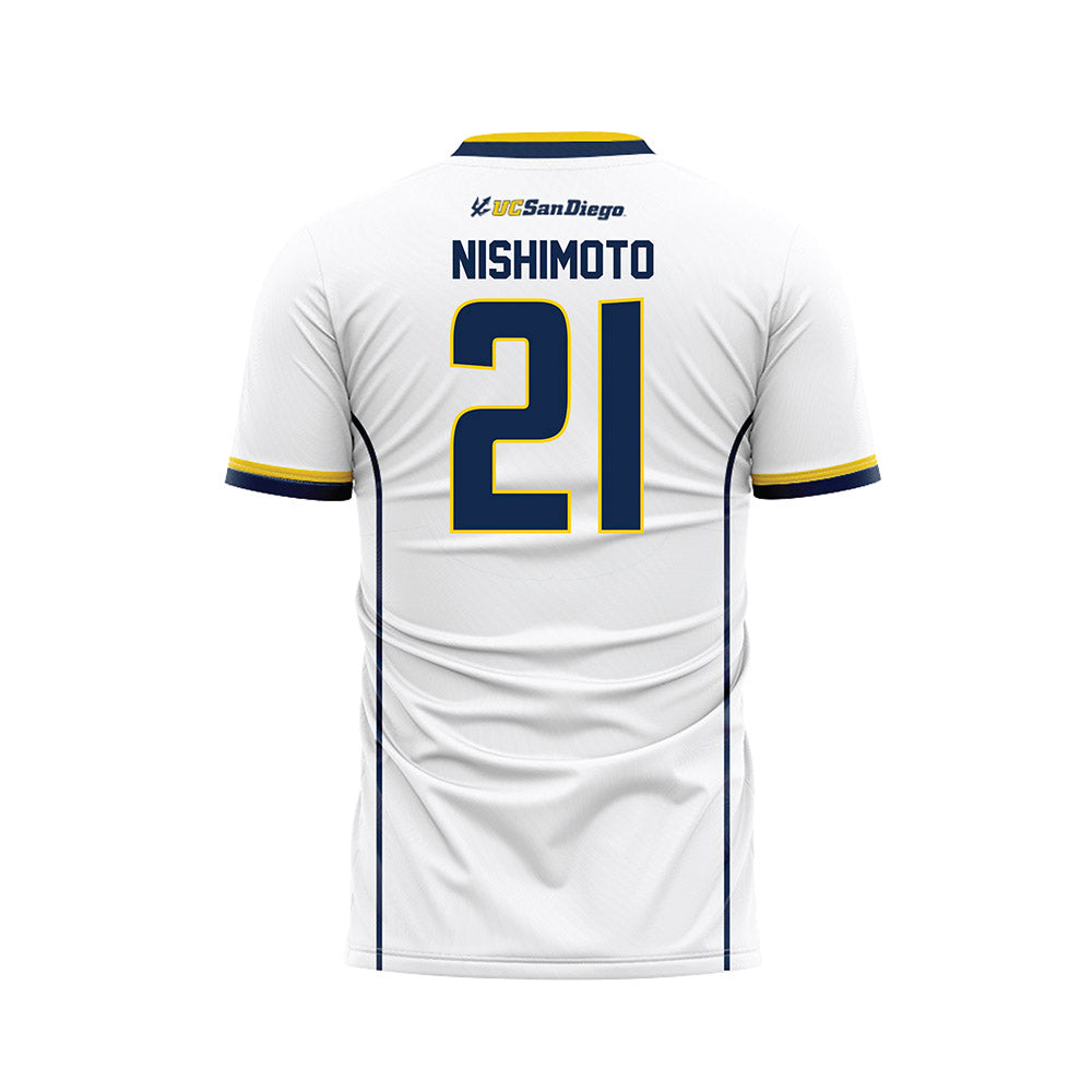 UCSD - NCAA Men's Soccer : Jack Nishimoto - White Soccer Jersey-1