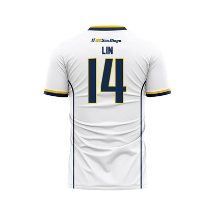 UCSD - NCAA Women's Soccer : Talisa Lin - White Soccer Jersey-1