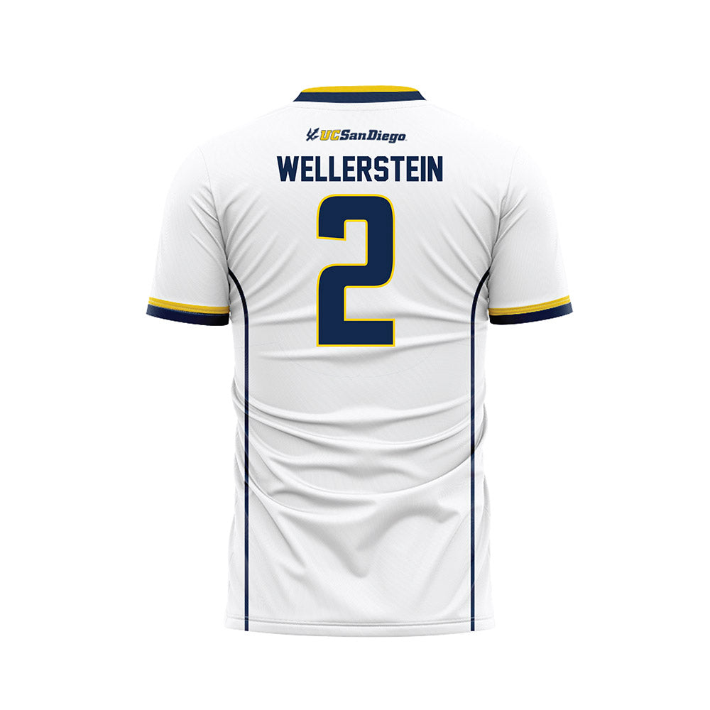 UCSD - NCAA Men's Soccer : Evan Wellerstein - White Soccer Jersey-1