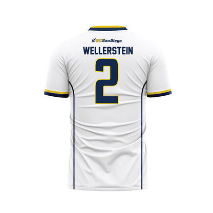 UCSD - NCAA Men's Soccer : Evan Wellerstein - White Soccer Jersey-1