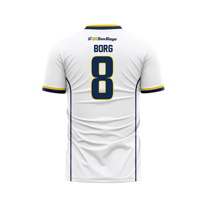UCSD - NCAA Women's Soccer : Kennadi Borg - White Soccer Jersey-1