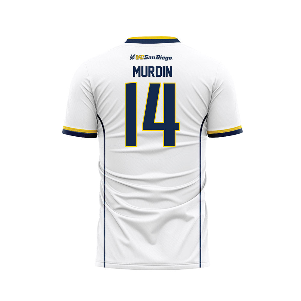 UCSD - NCAA Men's Soccer : Liam Murdin - White Soccer Jersey-1