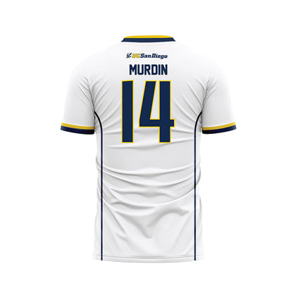 UCSD - NCAA Men's Soccer : Liam Murdin - White Soccer Jersey-1
